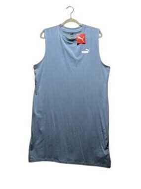 NWT‎ PUMA Essentials Sleeveless Crewneck Mini Dress Zen Blue Size XL